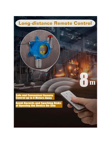 Detector de Gas Industrial Whappocco O2 0-30% Control Remoto