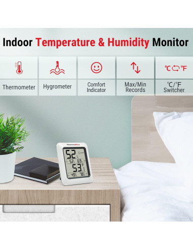 Higrómetro Digital ThermoPro TP50 con Monitor de Temperatura y Humedad