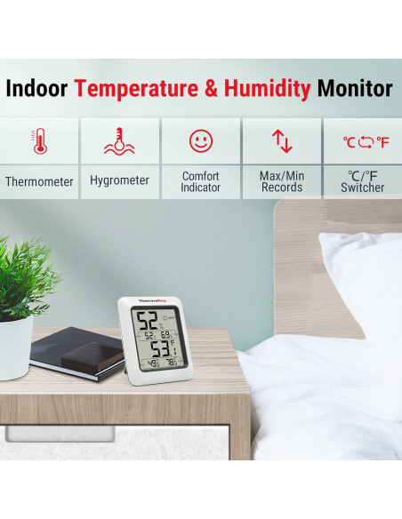 Higrómetro Digital ThermoPro TP50 con Monitor de Temperatura y Humedad