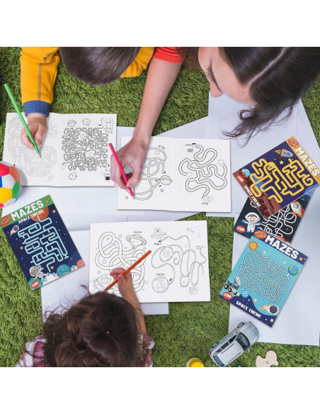 Set de 6 Libros de Laberintos Espaciales para Niños