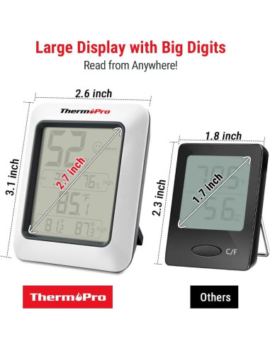 Higrómetro Digital ThermoPro TP50 con Monitor de Temperatura y Humedad