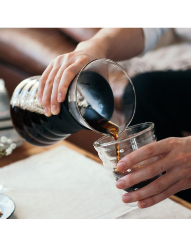 Decantador de café Hario V60 700ml Vidrio Negro con Filtro