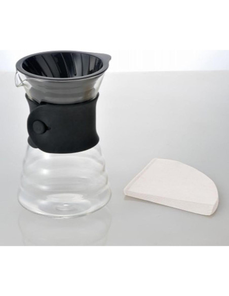 Decantador de café Hario V60 700ml Vidrio Negro con Filtro Decantador de café Hario V60 700ml Vidrio Negro con Filtro