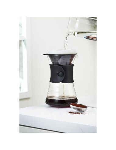 Decantador de café Hario V60 700ml Vidrio Negro con Filtro