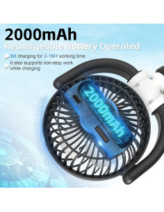 Ventilador Recargable Dealswin para Automóvil 3 Velocidades 2