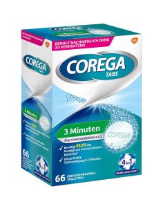 Tabletas de Limpieza Rápida Corega para Dentaduras 66 Unidades 2