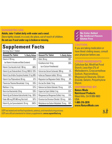 Nature Made Multivitamina Para Ella 50+ Sin Hierro 90 Tabletas