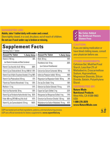 Nature Made Multivitamina Para Ella 50+ Sin Hierro 90 Tabletas