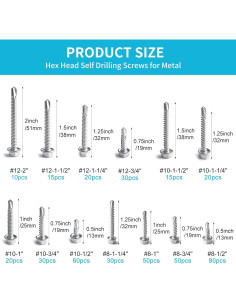 Juego de Tornillos Autoperforantes TrivdPro 430 Pcs Acero Inoxidable 2