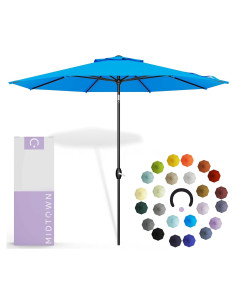 Sombrilla Midtown 3m Aluminio Cobalto Inclinable 10 Años