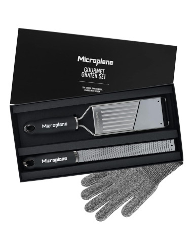 Rallador de Cocina Microplane Gourmet con Guante Protector