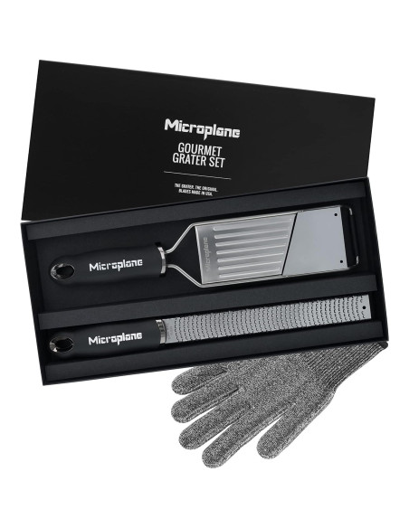Rallador de Cocina Microplane Gourmet con Guante Protector
