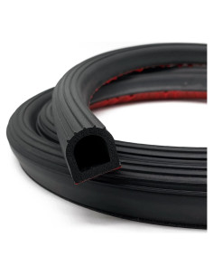 Tira de Sello de Goma EPDM Tintvent 20 Pies Negro 1"