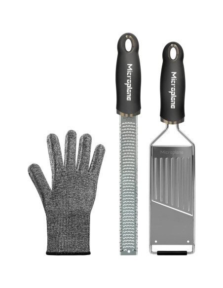 Rallador de Cocina Microplane Gourmet con Guante Protector