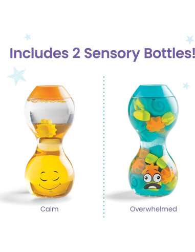 Botellas Sensoriales hand2mind - Abrumado y Calmado, 2 Piezas
