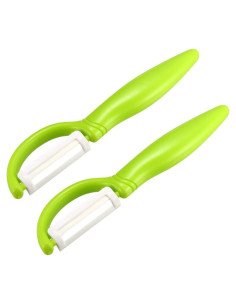 Pelador Recto Cerámica uxcell 2 Pcs Mango Ergonómico Verde