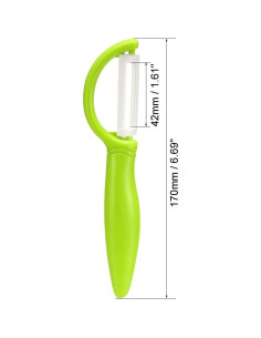 Pelador Recto Cerámica uxcell 2 Pcs Mango Ergonómico Verde 2