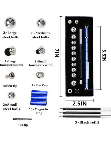 Bolígrafo Magnético TYJHAFN Azul - Juguete Anti-Estrés