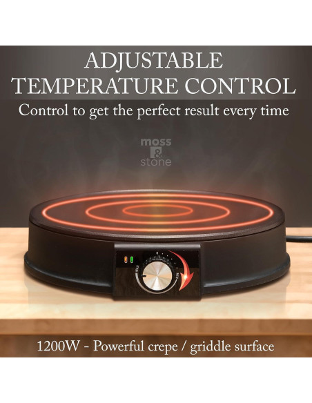 Moss & Stone Máquina Eléctrica para Crepas 30 cm Antiadherente