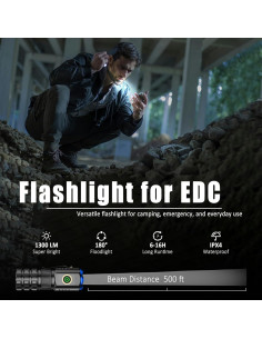 Linterna LED Mini XTAUTO Recargable 1300lm Impermeable 2