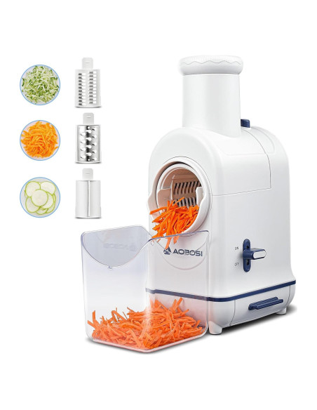 Rallador Eléctrico Aobosi 3 en 1 para Verduras y Queso