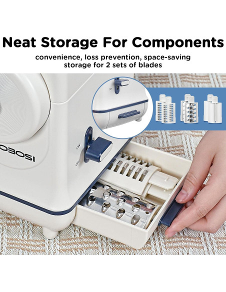 Rallador Eléctrico Aobosi 3 en 1 para Verduras y Queso