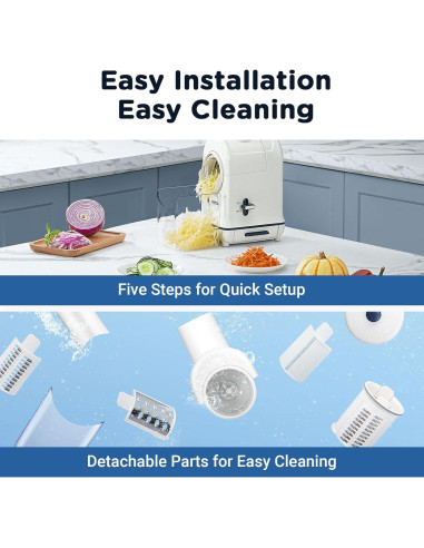 Rallador Eléctrico Aobosi 3 en 1 para Verduras y Queso