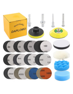 130 Discos de Lija 3 Pulgadas Daplomo Grano 60-10000 Húmedo Seco