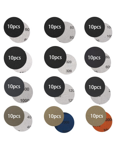 130 Discos de Lija 3 Pulgadas Daplomo Grano 60-10000 Húmedo Seco