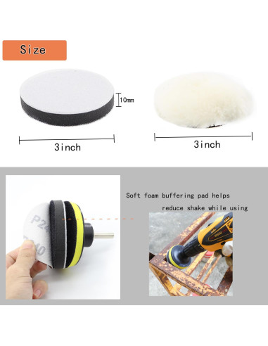 130 Discos de Lija 3 Pulgadas Daplomo Grano 60-10000 Húmedo Seco