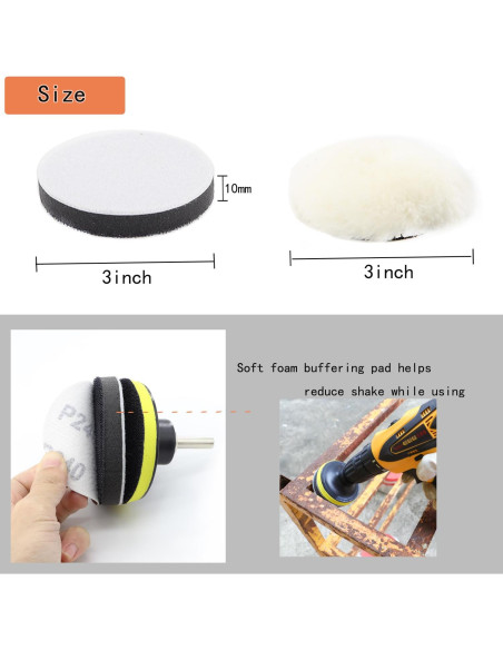 130 Discos de Lija 3 Pulgadas Daplomo Grano 60-10000 Húmedo Seco