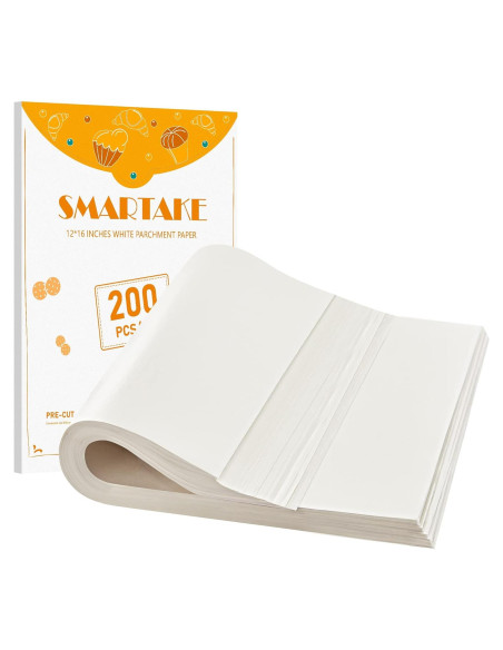 SMARTAKE 200 Hojas de Papel Pergamino 30x40 cm Anti-adherente