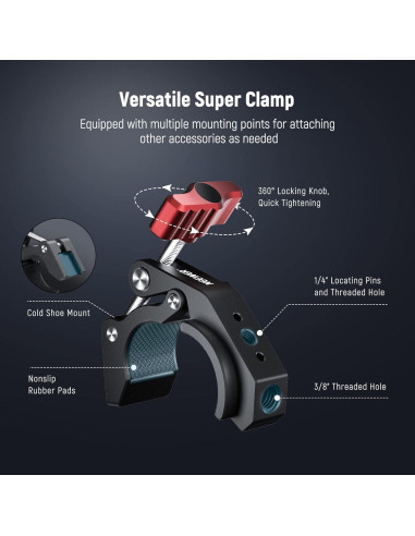 Abrazadera Super Clamp NEEWER ST81 con zapata fría 4 kg