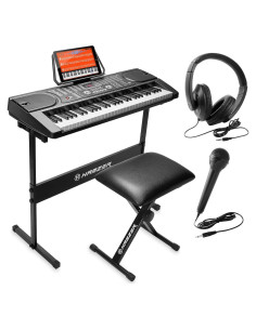 Teclado Electrónico Hamzer 61 Teclas con Soporte y Accesorios