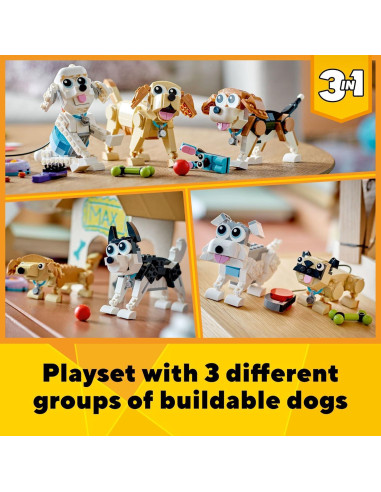 LEGO Creator 3 en 1 Perros Adorables 31137 para Niños