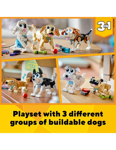 LEGO Creator 3 en 1 Perros Adorables 31137 para Niños