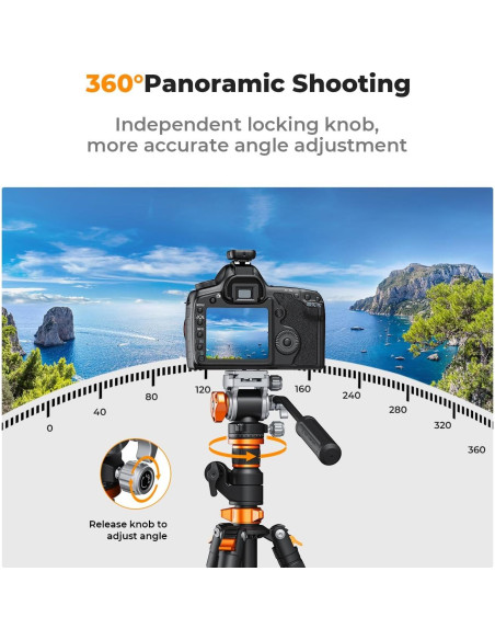 Cabezal Fluido K&F Concept FH-03 para Trípode 5kg