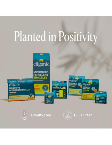 Cliganic Paquete de 10 Pulseras Repelentes Sin DEET