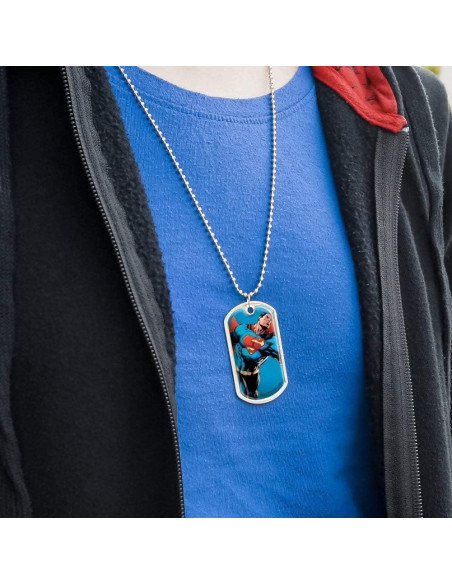 Collar de Placa Militar Superman Graphics & More con Cadena 61cm Collar de Placa Militar Superman Graphics & More con Cadena 61cm