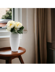 Jarrón de Metal Hosley Lavado Blanco 28 cm Decoración Hogar 2