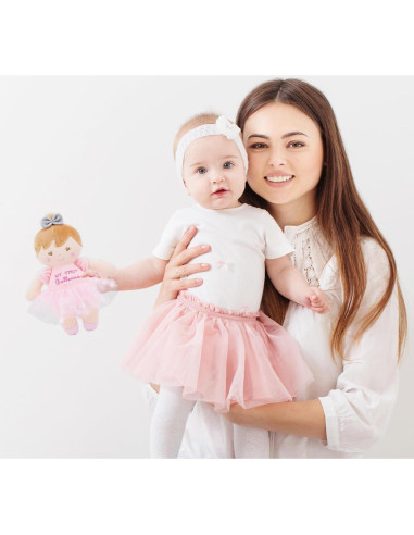 Muñeca Ballerina Suave Freya - Juguete Sensorial Rosa 22.86 cm