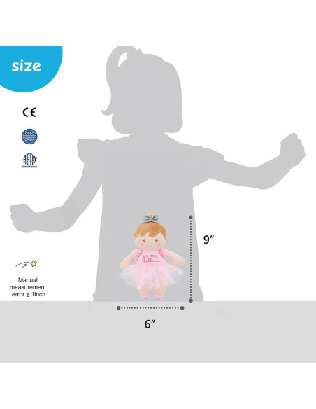Muñeca Ballerina Suave Freya - Juguete Sensorial Rosa 22.86 cm Muñeca Ballerina Suave Freya - Juguete Sensorial Rosa 22.86 cm