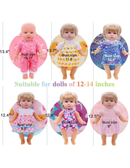 12 Conjuntos de Ropa para Muñecas 30 cm Digabi