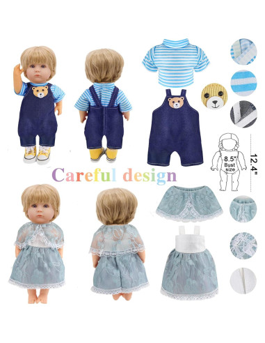 12 Conjuntos de Ropa para Muñecas 30 cm Digabi