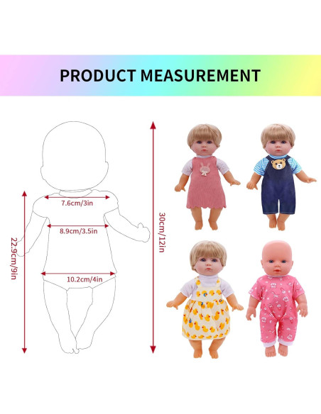 12 Conjuntos de Ropa para Muñecas 30 cm Digabi