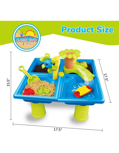 Mesa de Arena y Agua Classic Sand & Play 24 Piezas para Niños