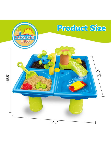 Mesa de Arena y Agua Classic Sand & Play 24 Piezas para Niños