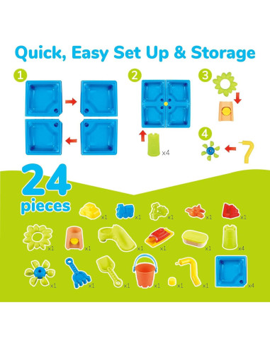 Mesa de Arena y Agua Classic Sand & Play 24 Piezas para Niños