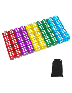 Juego de Dados de 6 Caras GALIREN 50 Piezas 1.4 cm Colores