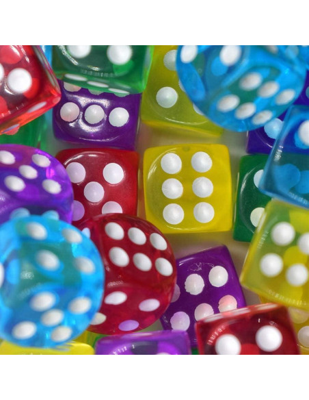 Juego de Dados de 6 Caras GALIREN 50 Piezas 1.4 cm Colores Juego de Dados de 6 Caras GALIREN 50 Piezas 1.4 cm Colores